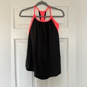 Grey and coral lululemon exercise top size 6